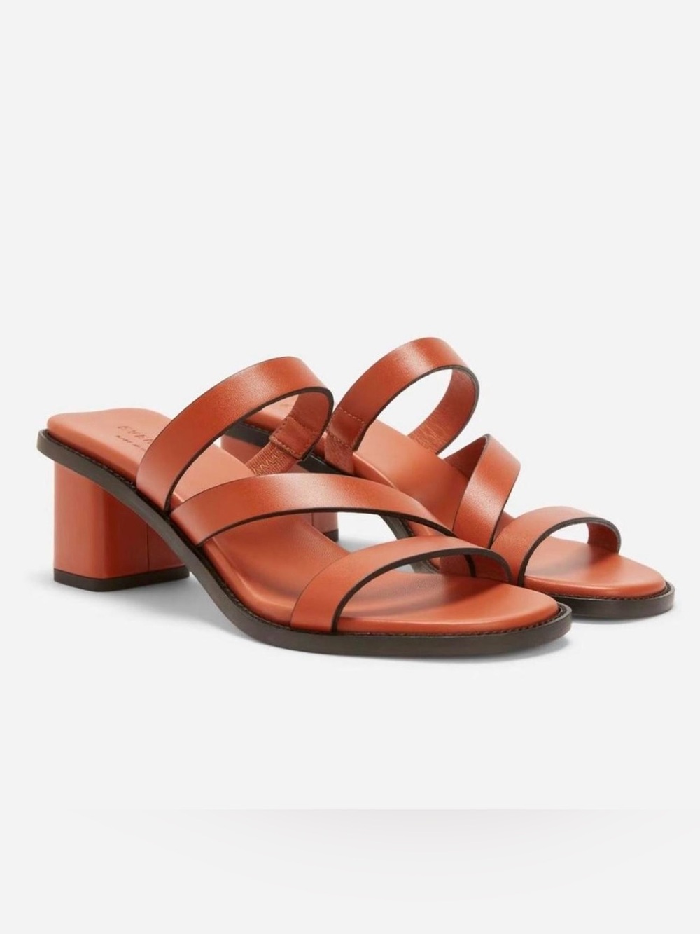 Everlane The Italian Leather Tourist Heels Adobe Brown Made in Italy US 6.5